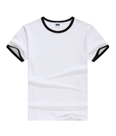 短袖撞边T恤-红色